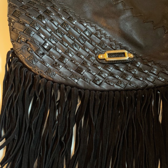 Jimmy Choo Leather and Suede Fringed Handbag - Picture 2 of 12
